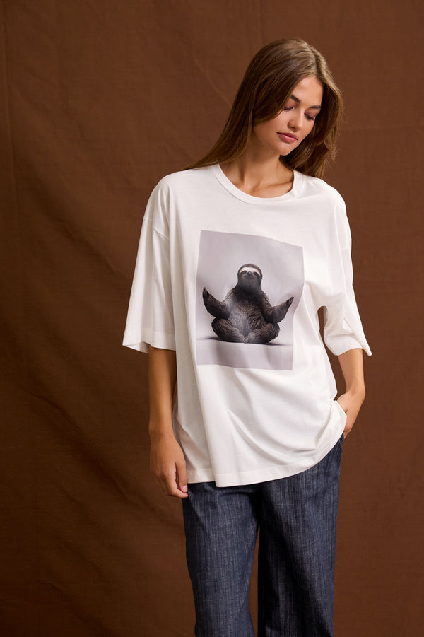 T-shirt Louz - Εκρού